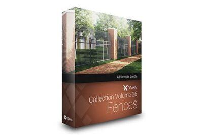 CGAxis第36卷栅栏围墙3D模型 CGAxis Models Volume 36 Fences