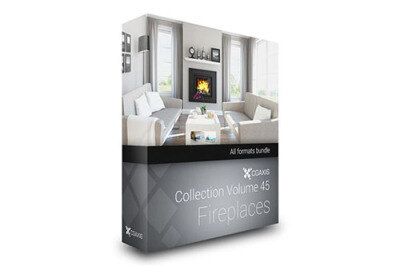 CGAxis第45卷壁炉3D模型 CGAxis Models Volume 45 3D Fireplaces