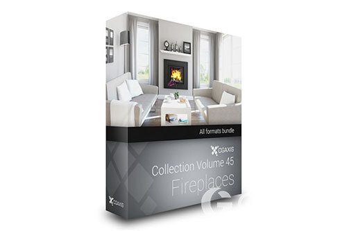 CGAxis第45卷壁炉3D模型 CGAxis Models Volume 45 3D Fireplaces