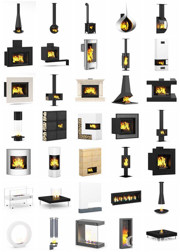 CGAxis第45卷壁炉3D模型 CGAxis Models Volume 45 3D Fireplaces