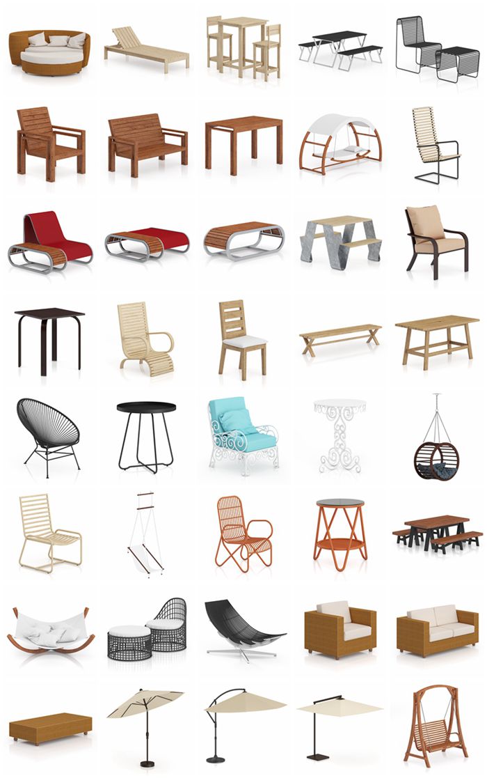 CGAxis第51卷花园家具3D模型 CGAxis Models Volume 51 3D Garden Furniture