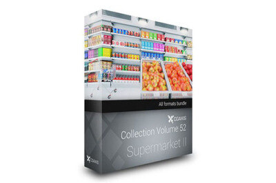 CGAxis第52卷超市货架3D模型 CGAxis Models Volume 52 3D Supermarket II