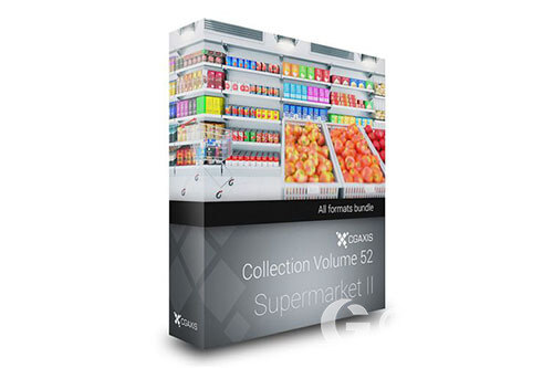 CGAxis第52卷超市货架3D模型 CGAxis Models Volume 52 3D Supermarket II
