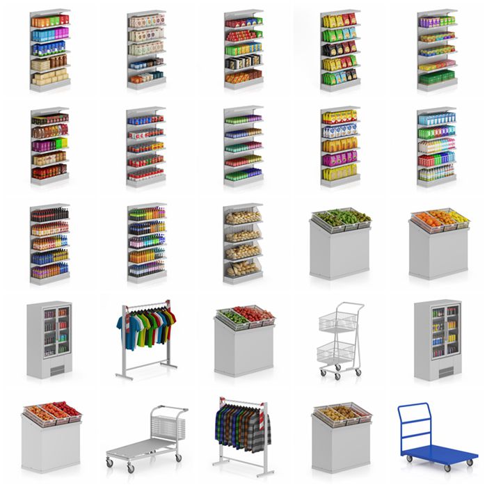CGAxis第52卷超市货架3D模型 CGAxis Models Volume 52 3D Supermarket II