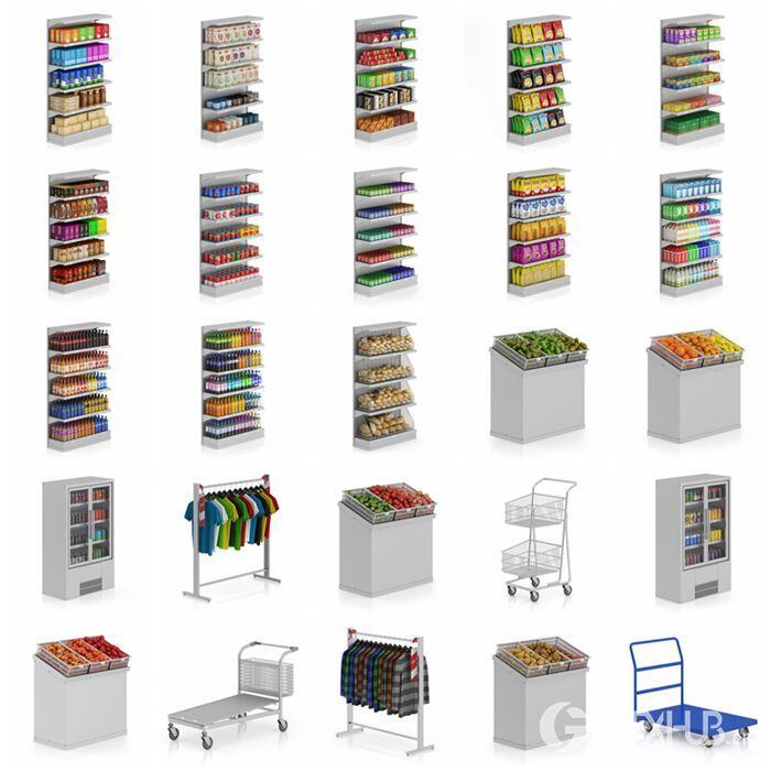 CGAxis第52卷超市货架3D模型 CGAxis Models Volume 52 3D Supermarket II