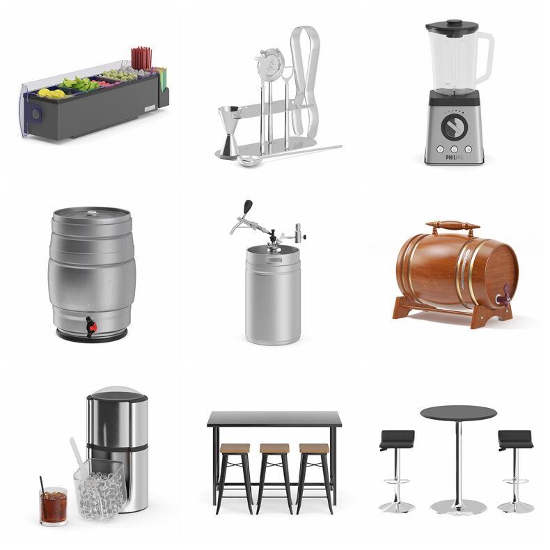 CGAxis第87卷酒吧器具3D模型 CGAxis Models Volume 87 Bar Equipment