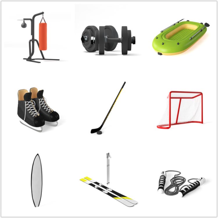 CGAxis第88卷运动器材3D模型 Sport Equipment 3D Models Collection - Volume 88