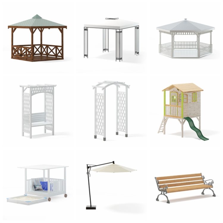 CGAxis第93卷花园家具3D模型 Garden Furniture 3D Models Collection - Volume 93