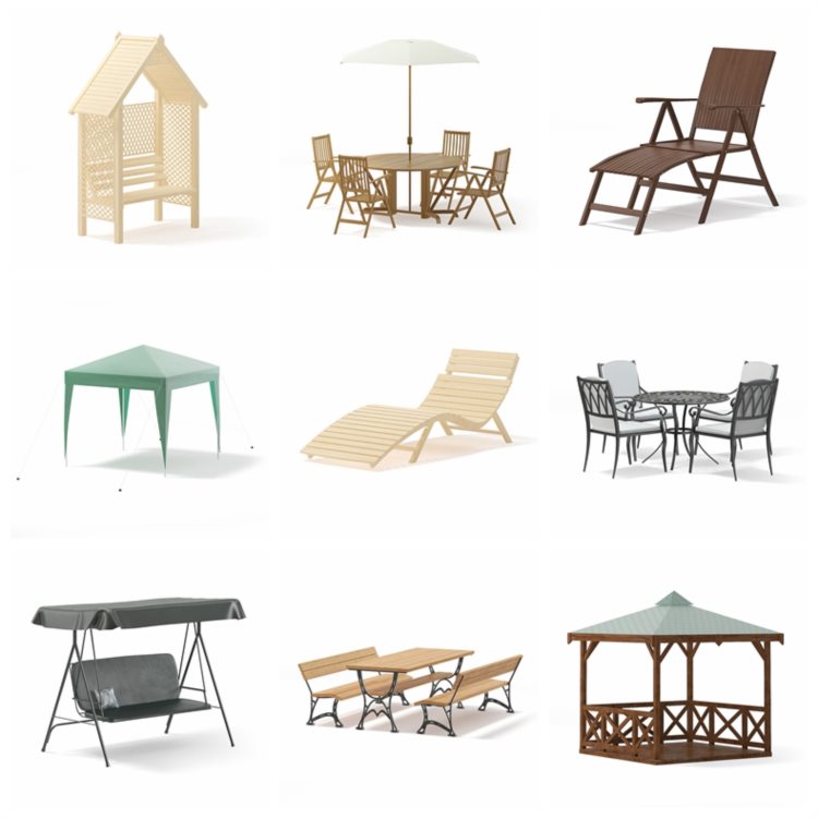 CGAxis第93卷花园家具3D模型 Garden Furniture 3D Models Collection - Volume 93