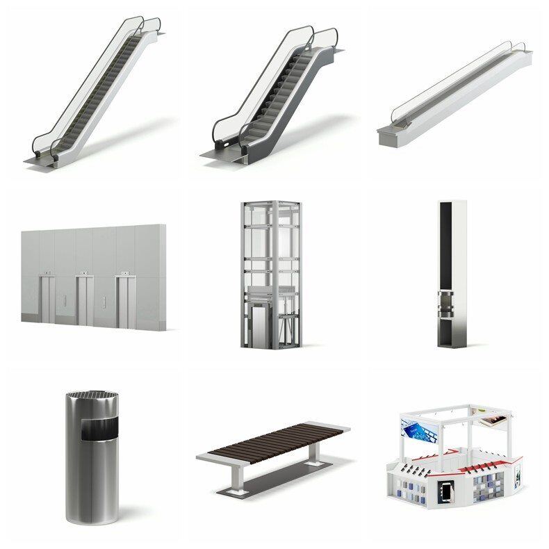 CGAxis商场设备3D模型 Mall Equipment 3D Models Collection - Volume 107