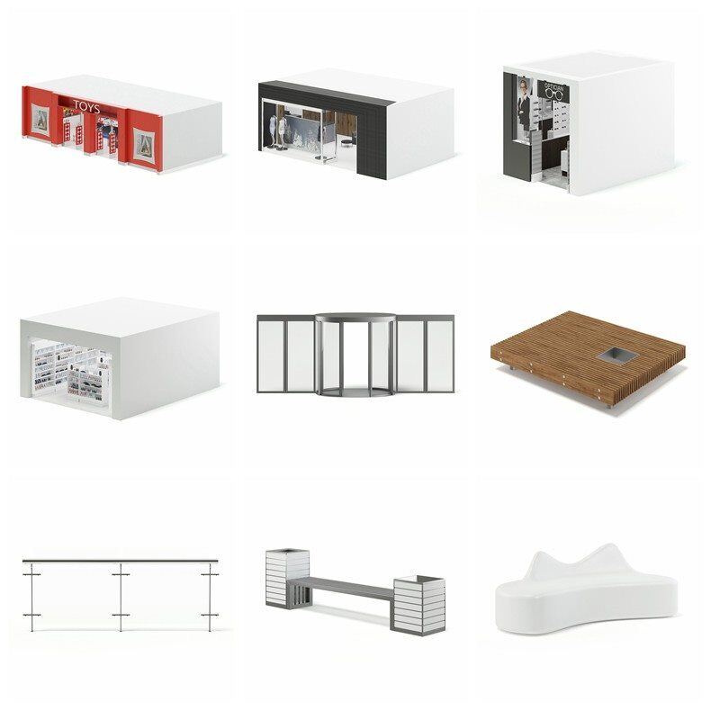 CGAxis商场设备3D模型 Mall Equipment 3D Models Collection - Volume 107