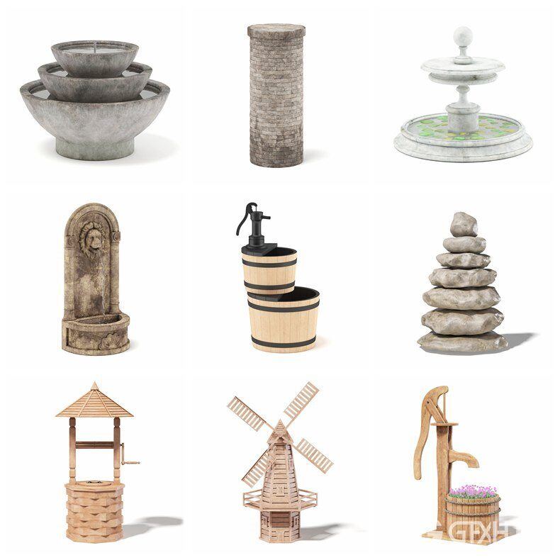 CGAxis花园装饰3dmax模型 Garden Decorations 3D Models Collection - Volume 108