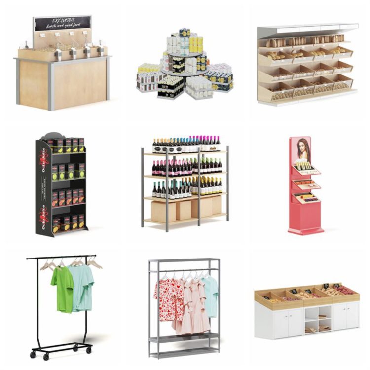 CGAxis超市设备货架3D模型 Supermarket Equipment V Collection Volume 112