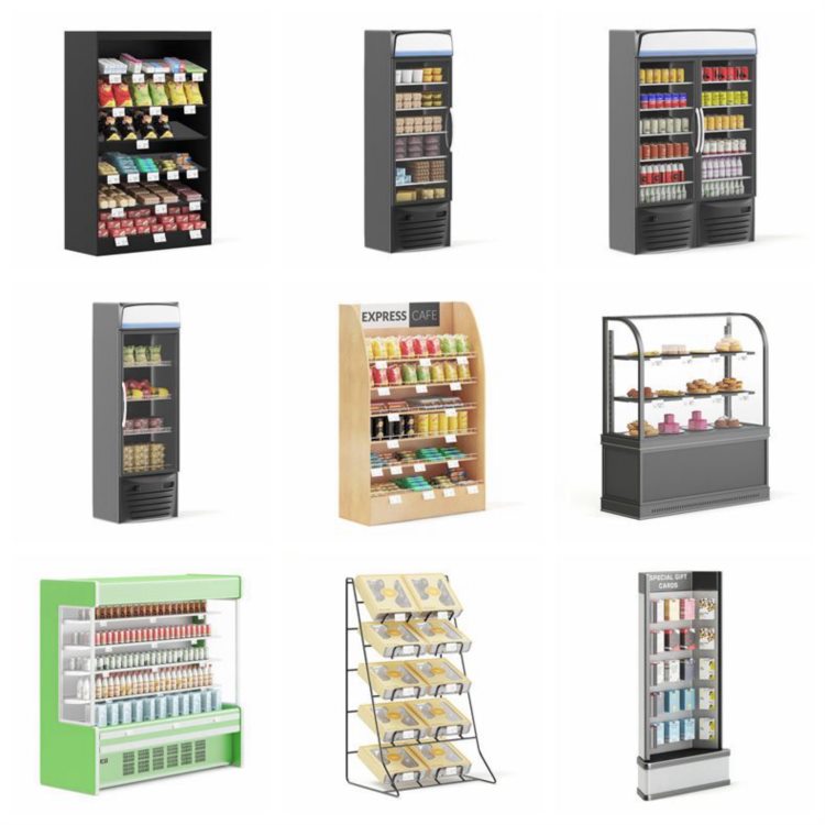 CGAxis超市设备货架3D模型 Supermarket Equipment V Collection Volume 112