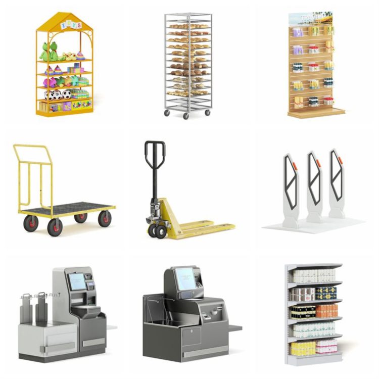 CGAxis超市设备货架3D模型 Supermarket Equipment V Collection Volume 112
