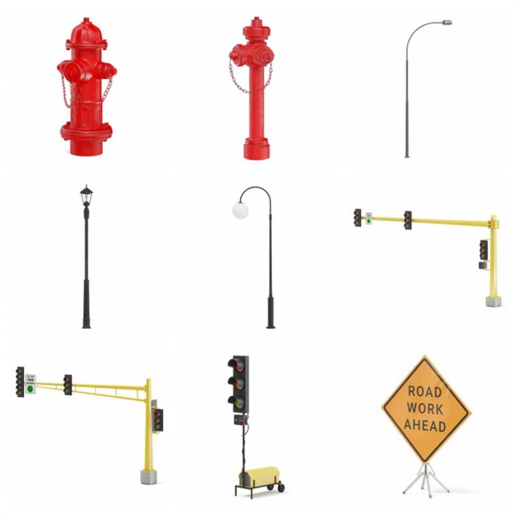 CGAxis街道设备3D模型 Street Equipment 3D Models Collection - Volume 113