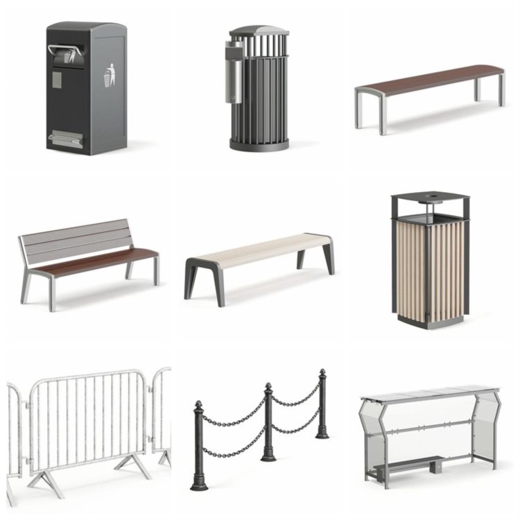 CGAxis街道设备3D模型 Street Equipment 3D Models Collection - Volume 113
