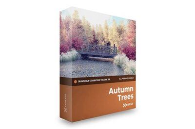 CGAxis秋天树木3D模型 Autumn Trees 3D Models Collection – Volume 115
