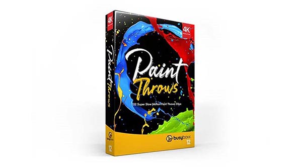 132个彩色油漆泼洒动画特效4K视频素材 BusyBoxx - V12 Paint Throws