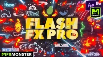 二维卡通动漫火焰能量LOGO标题转场MG动画元素包 Videohive Flash FX Pro – Animation Constructor
