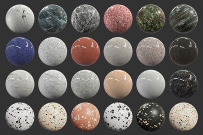 瓷砖大理石花岗岩水磨石PBR高清贴图合集 Poliigon – Tiles / Stones PBR Tectures Collection