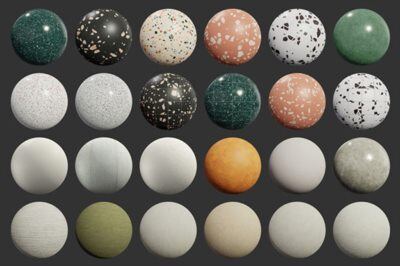 石膏和水磨石高清PBR无缝贴图 Poliigon – Plaster and Terrazzo PBR Textures