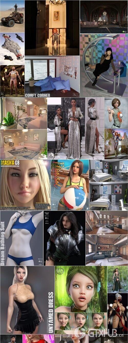 Daz3D Poser 模型合集 Daz3D Poser Bundle 3 January 2020