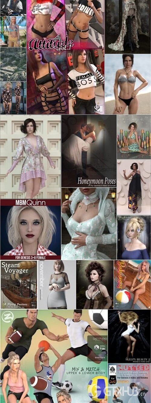 Daz3D Poser 模型合集 Daz3D Poser Bundle 3 January 2020