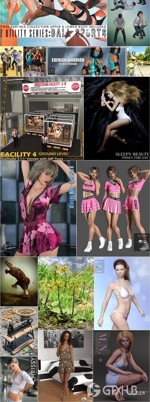 Daz3D Poser 模型合集 Daz3D Poser Bundle 3 January 2020