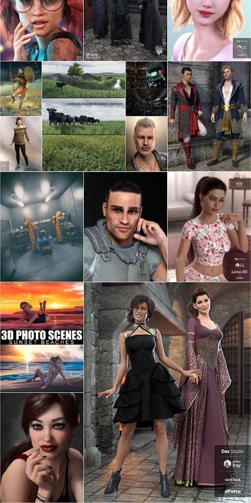 Daz3D Poser 模型合集 Daz3D Poser Bundle 1 March 2020