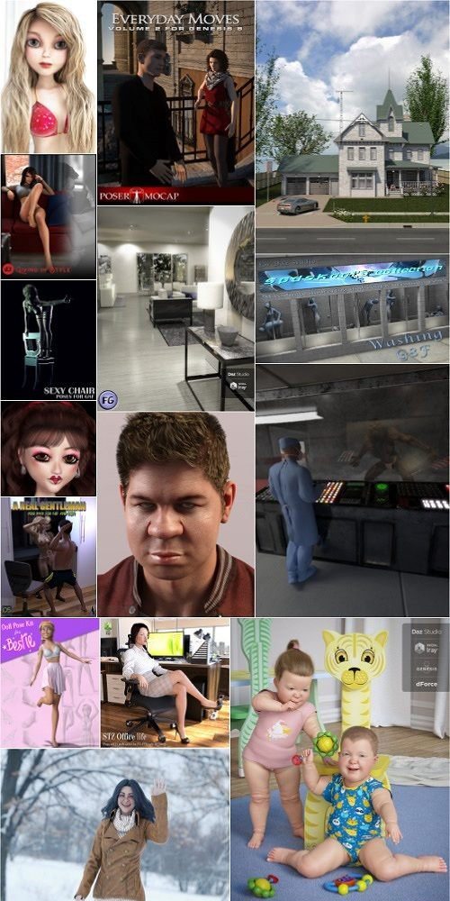 Daz3D Poser 模型合集 Daz3D Poser Bundle 1 March 2020