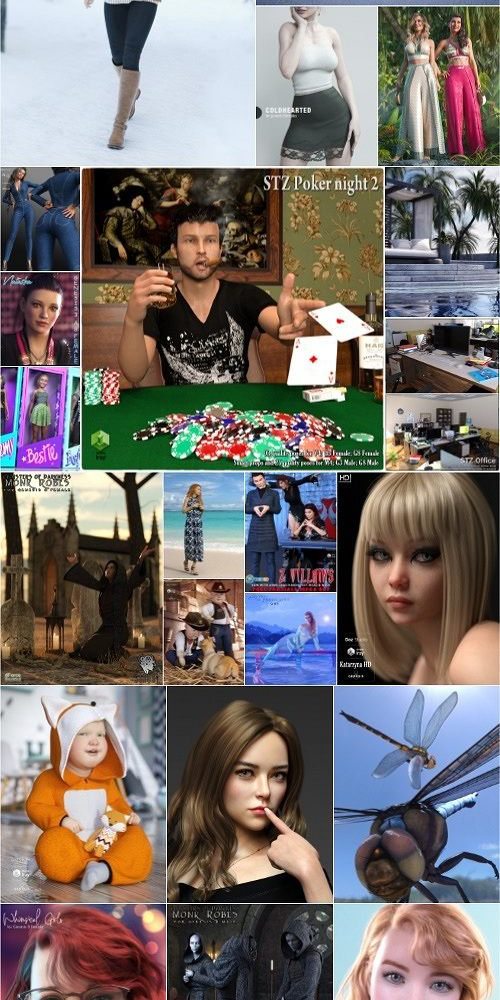Daz3D Poser 模型合集 Daz3D Poser Bundle 1 March 2020