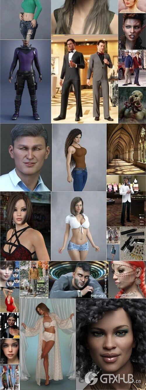 Daz3D Poser 模型合集 Daz3D Poser Bundle 2 March 2020