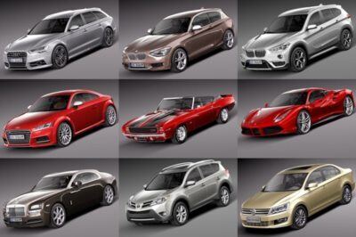 28套汽车3D模型合辑 Car 3D Model Bundle Feb 2019 (MAX\OBJ\FBX\C4D格式)