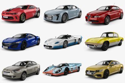38套高精度汽车3D模型合辑 Car 3D Model Bundle April 2020