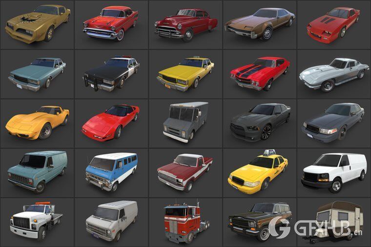 美国经典复古汽车3D模型 American Cars Ultimate Collection