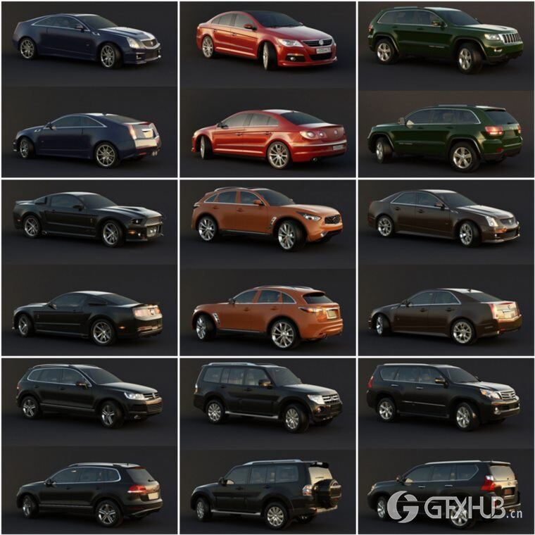15套汽车3DMax模型合集 Vargov Car Collection 2
