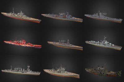 399个军舰民用船3D模型合集 399Military And Civilian Ships (FBX/MAX格式)