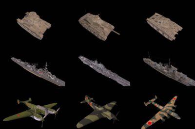254个飞机坦克轮船军舰3D模型 254 Ships Airplane And Military Tanks (FBX/MAX格式)