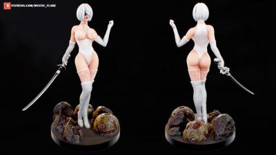 3D打印模型 2B Nier Fanart 3D print model