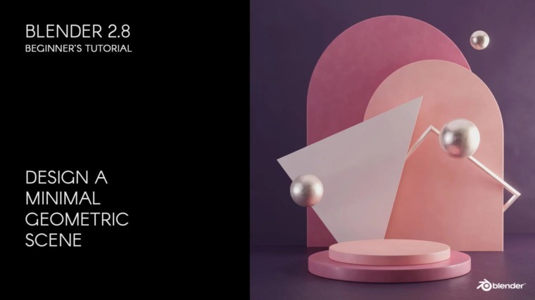 Blender三维几何场景设计教程 Design a Minimal Geometric Scene in Blender 2.8