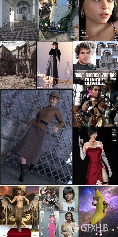 Daz3D Poser 2020年4月模型合集.2 Daz3D Poser Bundle 2 April 2020