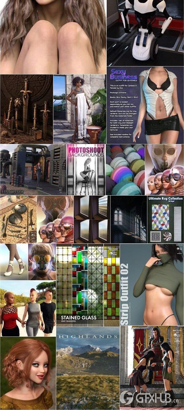 Daz3D Poser 2020年4月模型合集.6 Daz3D Poser Bundle 6 April 2020