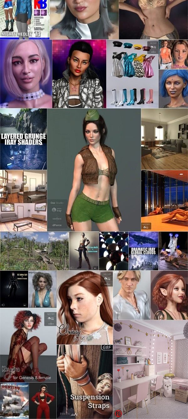 Daz3D Poser 2020年4月模型合集.7 Daz3D Poser Bundle 7 April 2020