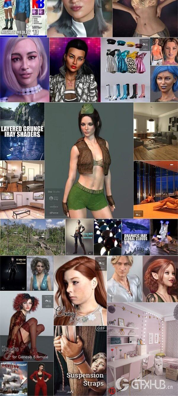Daz3D Poser 2020年4月模型合集.7 Daz3D Poser Bundle 7 April 2020