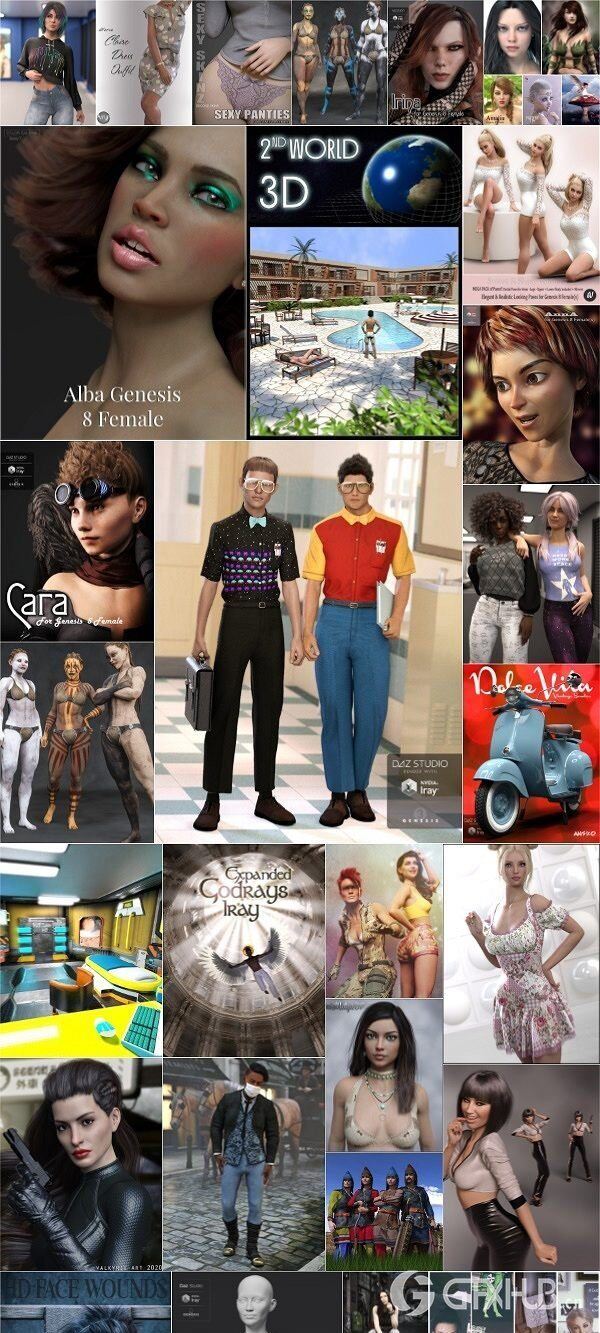 Daz3D Poser 2020年4月模型合集.7 Daz3D Poser Bundle 7 April 2020