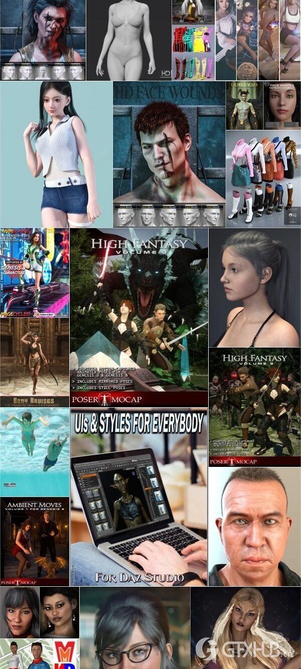 Daz3D Poser 2020年4月模型合集.7 Daz3D Poser Bundle 7 April 2020