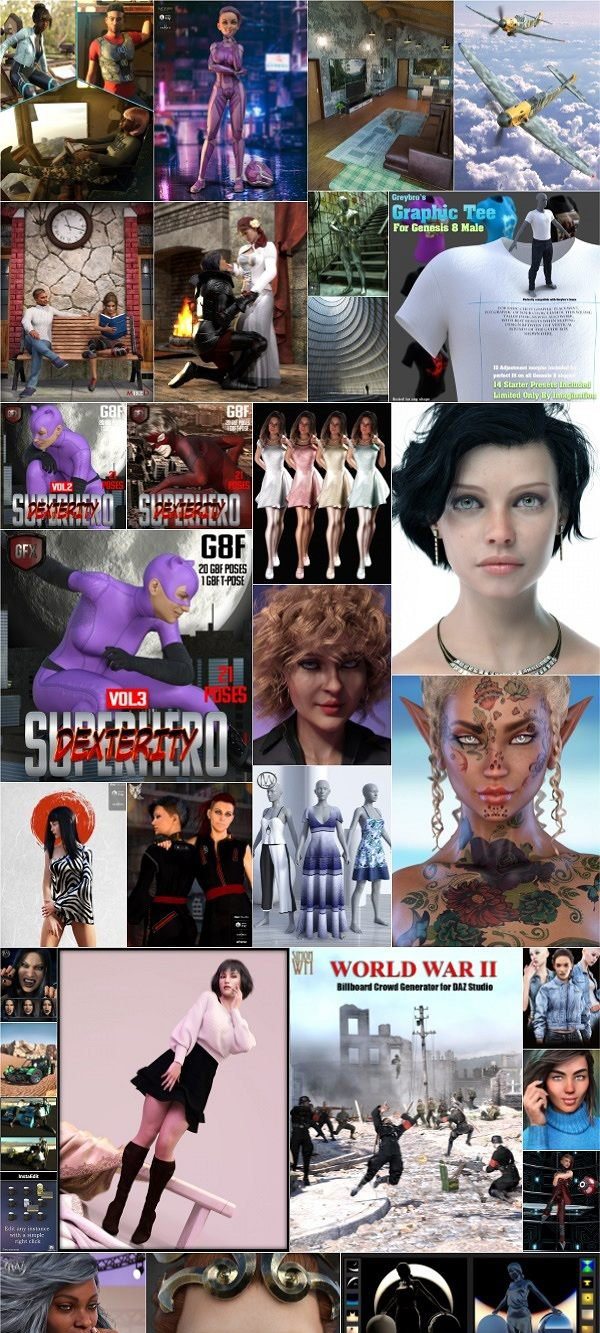 Daz3D Poser 2020年4月模型合集.9 Daz3D Poser Bundle 9 April 2020