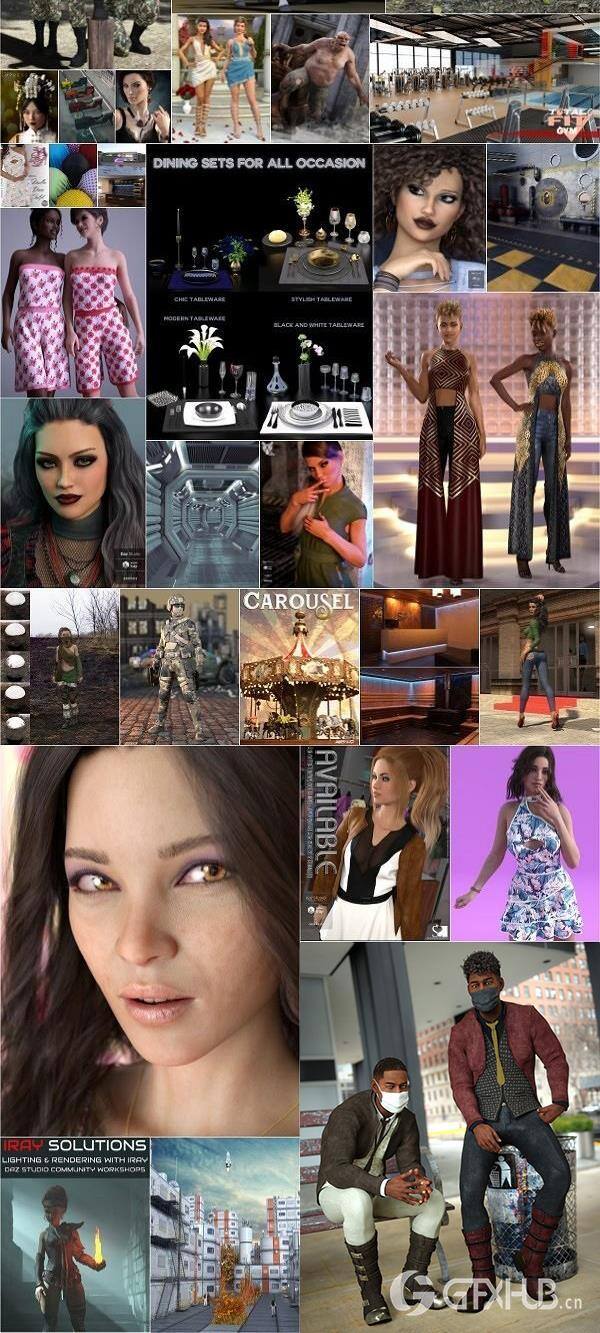 Daz3D Poser 2020年4月模型合集.10 Daz3D Poser Bundle 10 April 2020