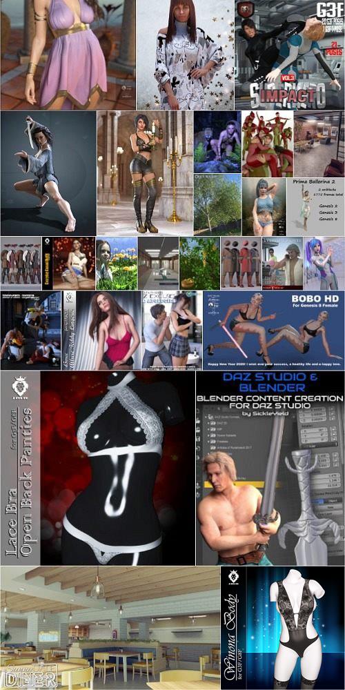 Daz3D Poser 2020年5月模型合集.3 Daz3D Poser Bundle 3 May 2020